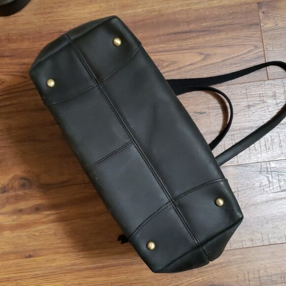 S-ZONE Genuine Leather Tote Bag/Work Shoulder Crossbody ~ Black - Picture 6 of 10